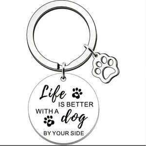 3/$25 “Life is Better With a Dog By Your Side” Keychain Bag Charm Dog Lover